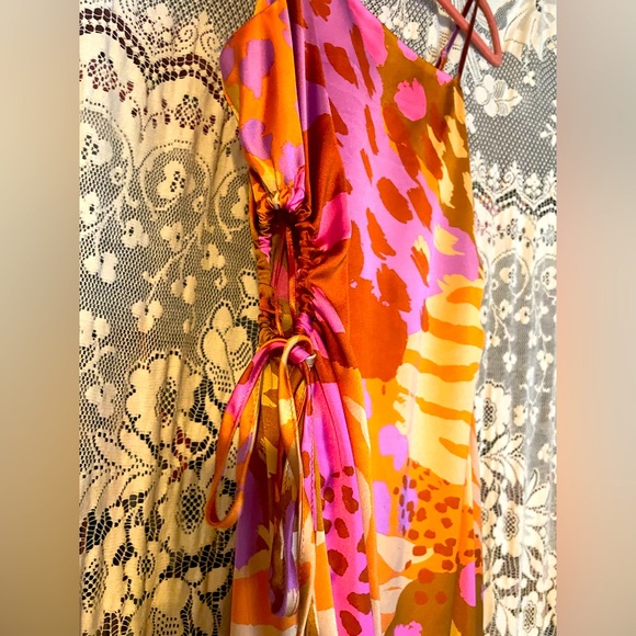 Christian lacroix multicolored midi dress with side cut outs. - Picture 3 of 3